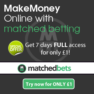 Matched bettig trial for 1GBP